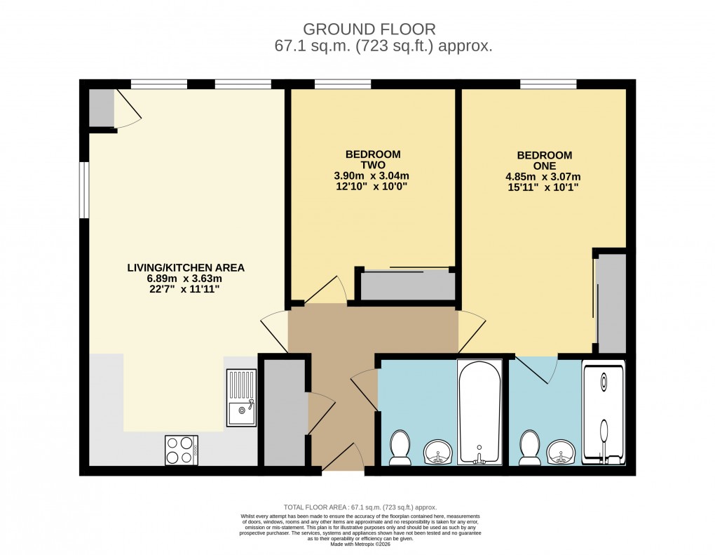 Floorplan for Frances Drive, Dunstable, Bedfordshire