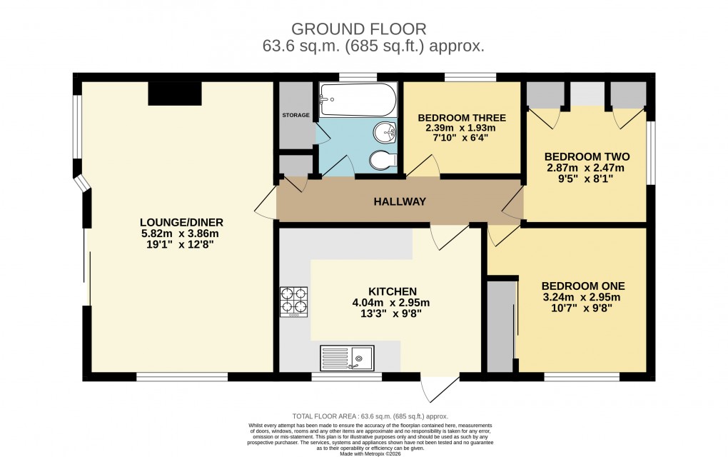 Floorplan for Half Moon Lane, Pepperstock, Bedfordshire