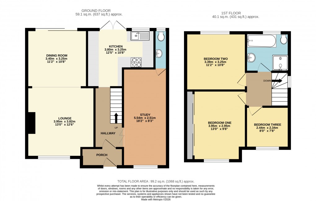 Floorplan for Dunstable, Bedfordshire