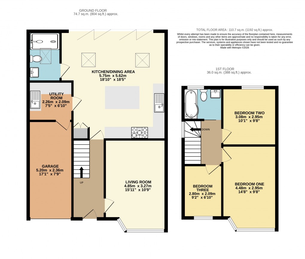 Floorplan for Dunstable, Bedfordshire