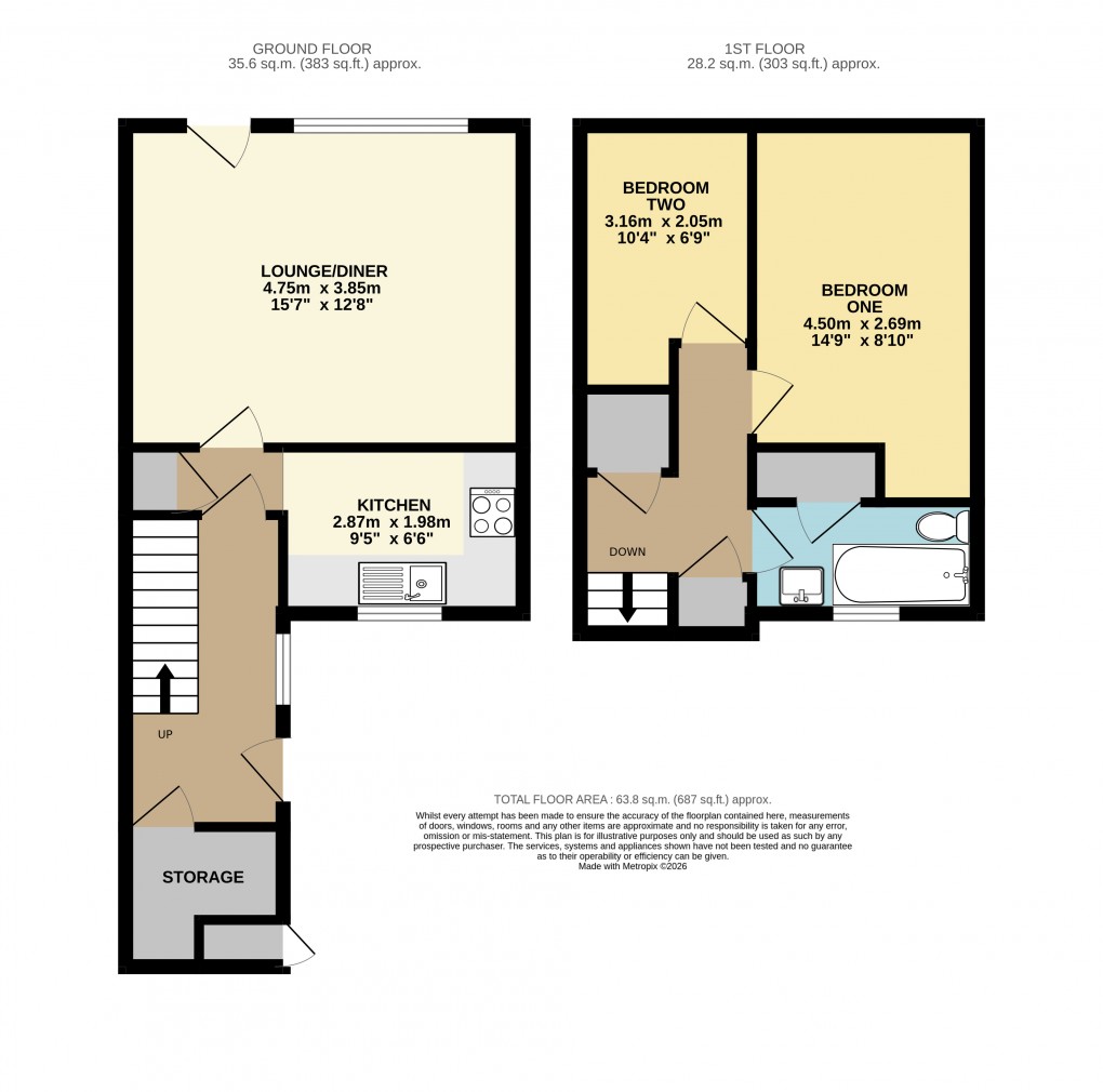 Floorplan for Dunstable, Bedfordshire