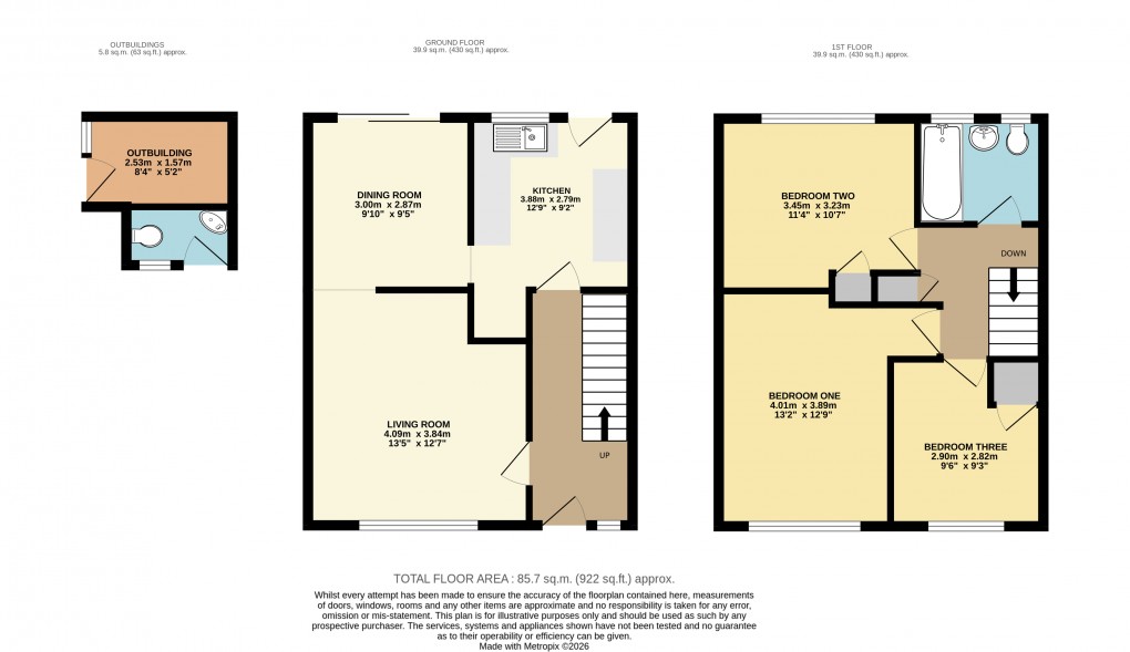 Floorplan for Hockliffe, Bedfordshire