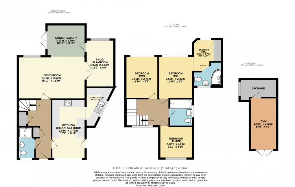 Floorplan for Dunstable, Bedfordshire
