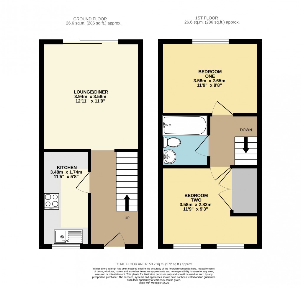 Floorplan for Dunstable, Bedfordshire