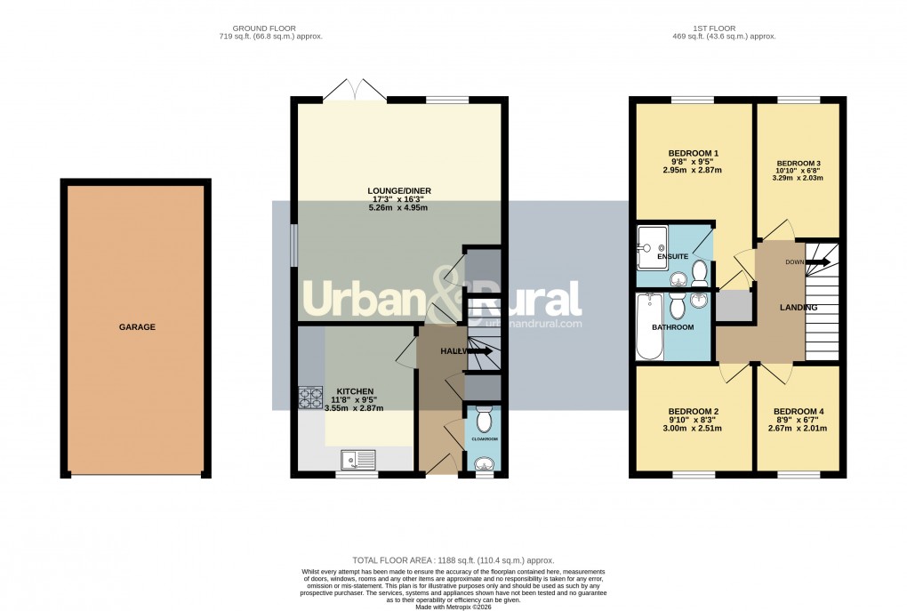 Floorplan for Flitwick, Bedfordshire