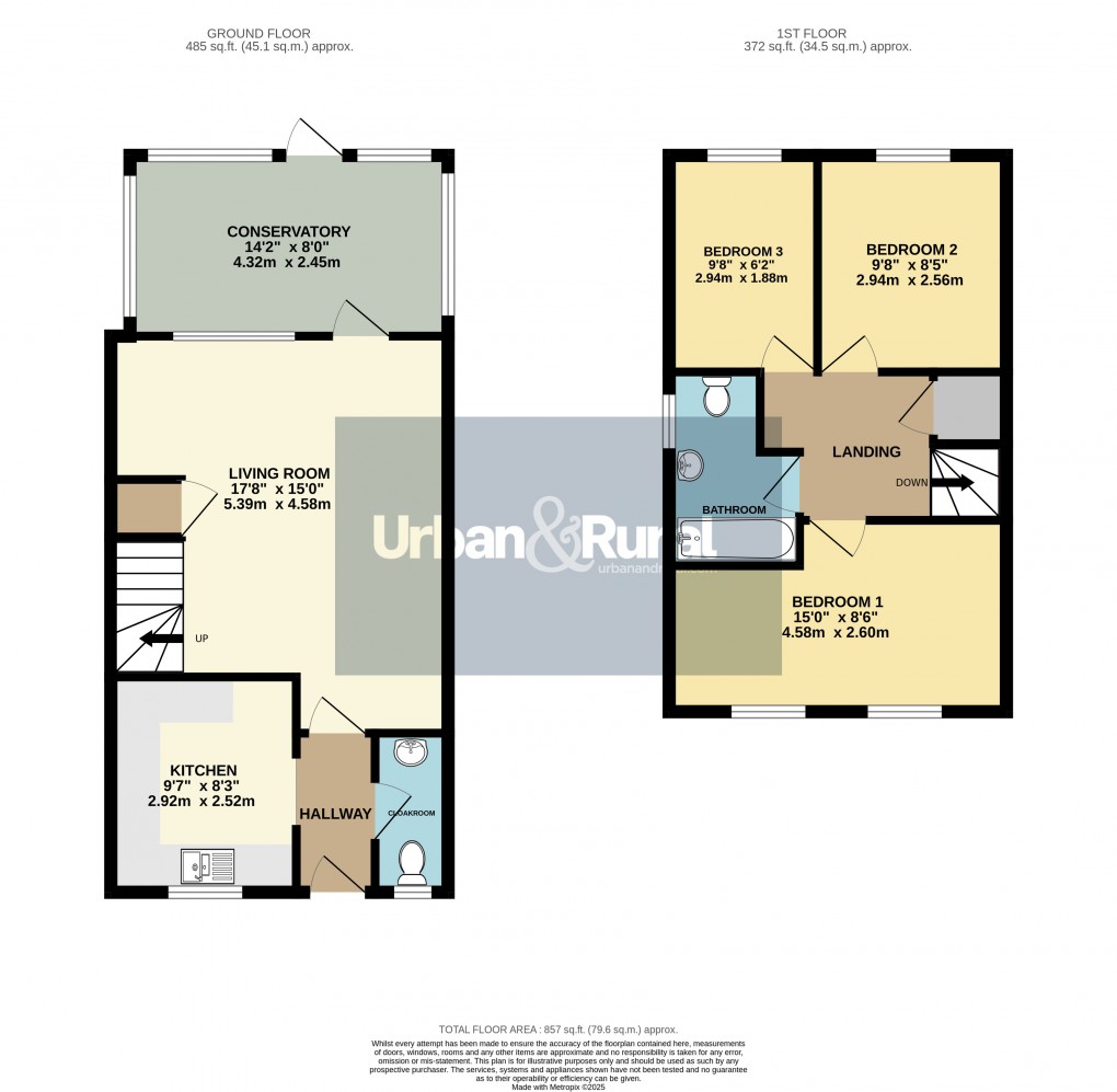 Floorplan for Marston Moretaine, Bedfordshire