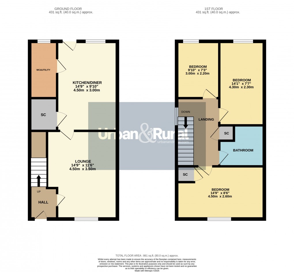 Floorplan for Marston Moretaine, Bedfordshire