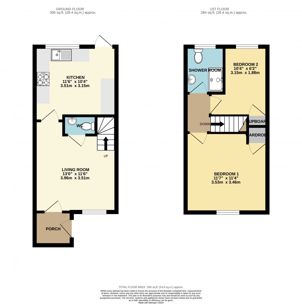 Floorplan for Flitwick, Bedfordshire