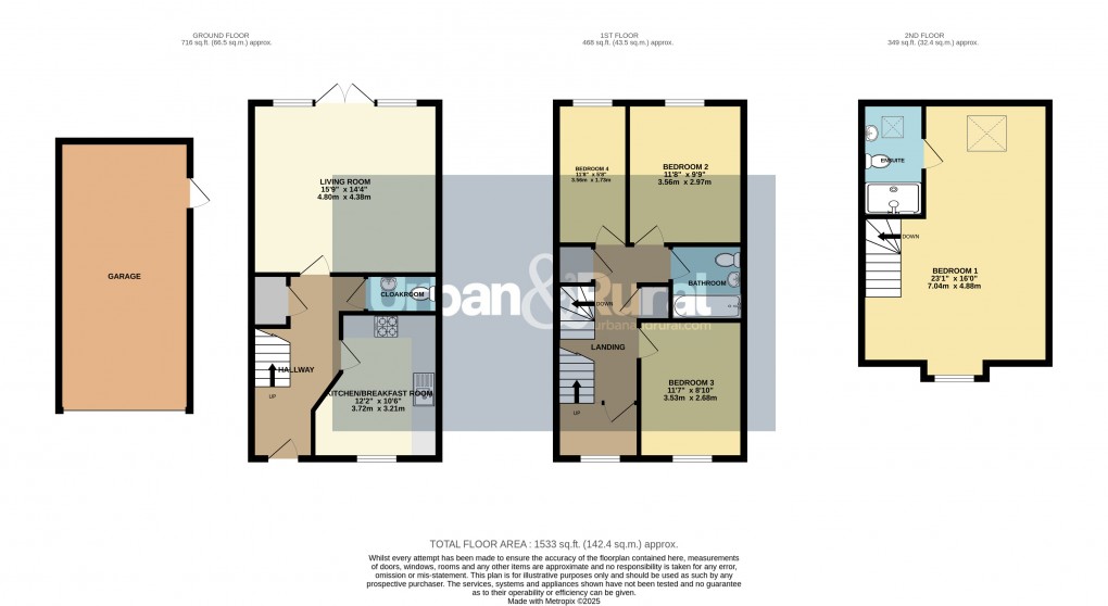 Floorplan for Flitwick, Bedfordshire