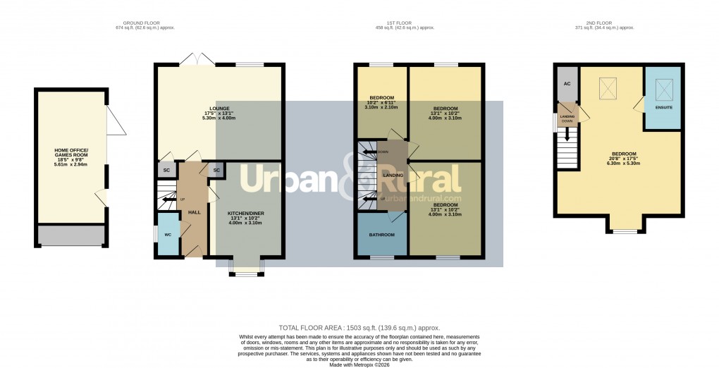 Floorplan for Marston Moretaine, Bedfordshire