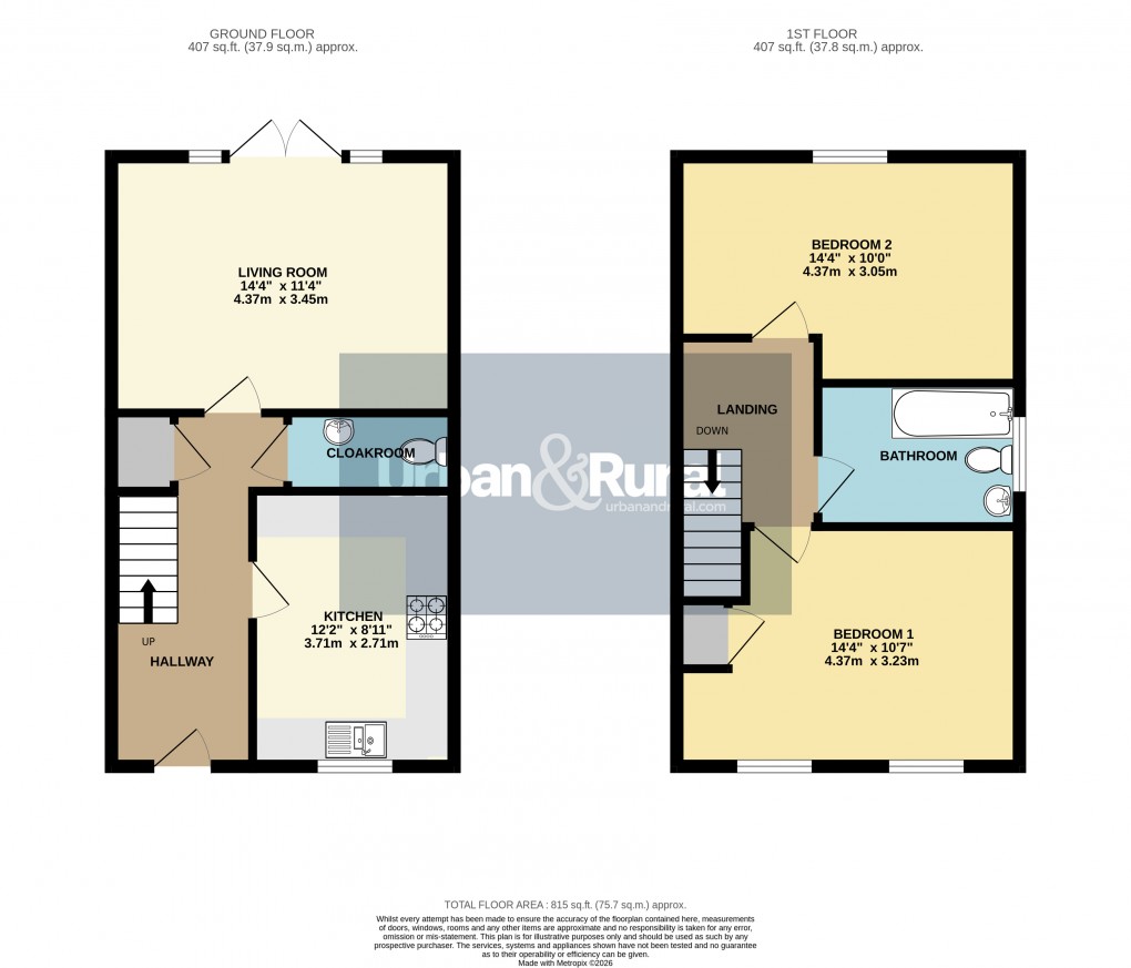 Floorplan for Flitwick, Bedfordshire