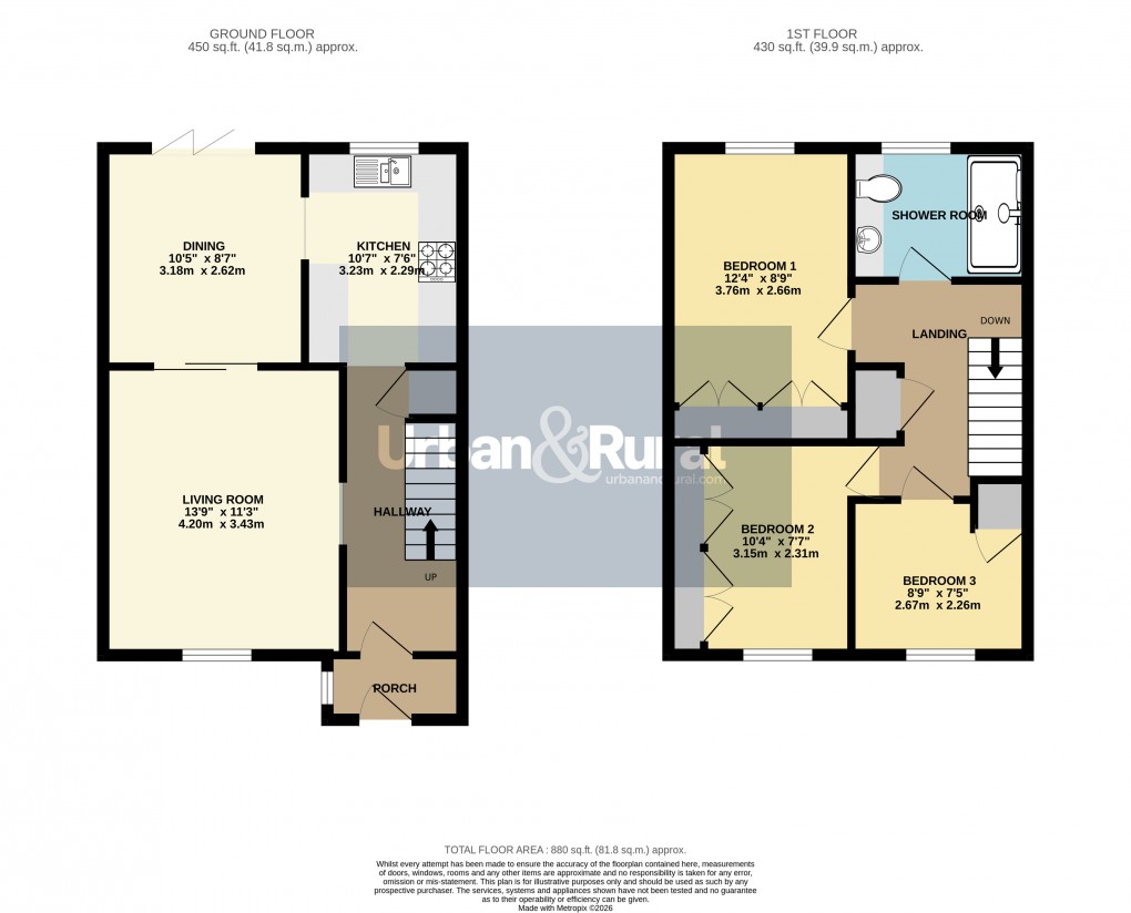 Floorplan for Ampthill, Bedfordshire