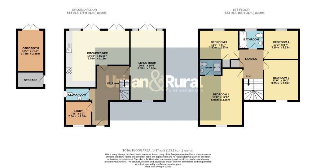 Floorplan for Flitwick, Bedfordshire