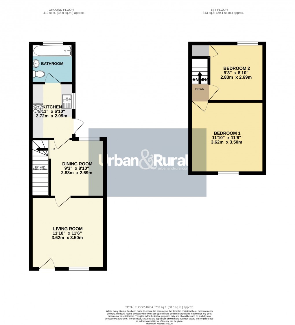 Floorplan for Flitwick, Bedfordshire