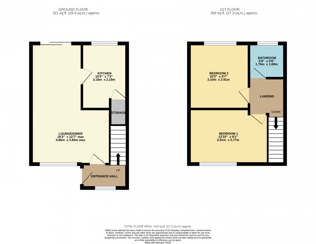 Floorplan for Houghton Regis, Dunstable, Bedfordshire