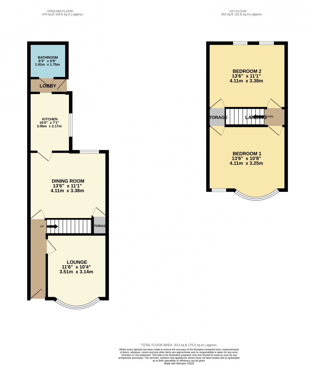 Floorplan for Luton, Bedfordshire