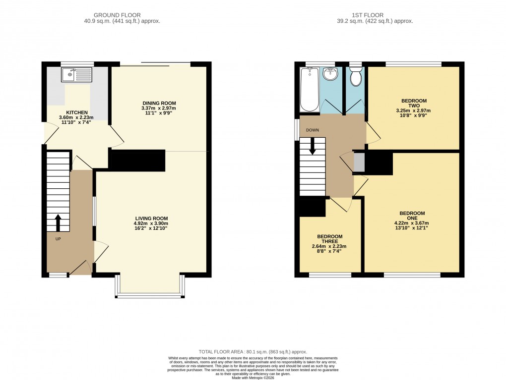 Floorplan for Dunstable, Bedfordshire