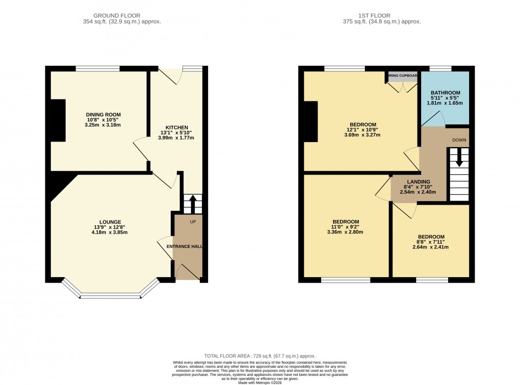 Floorplan for Houghton Regis, Dunstable, Bedfordshire