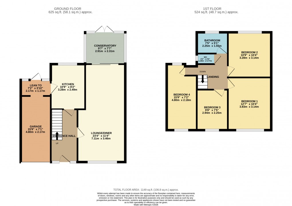 Floorplan for Luton, Bedfordshire