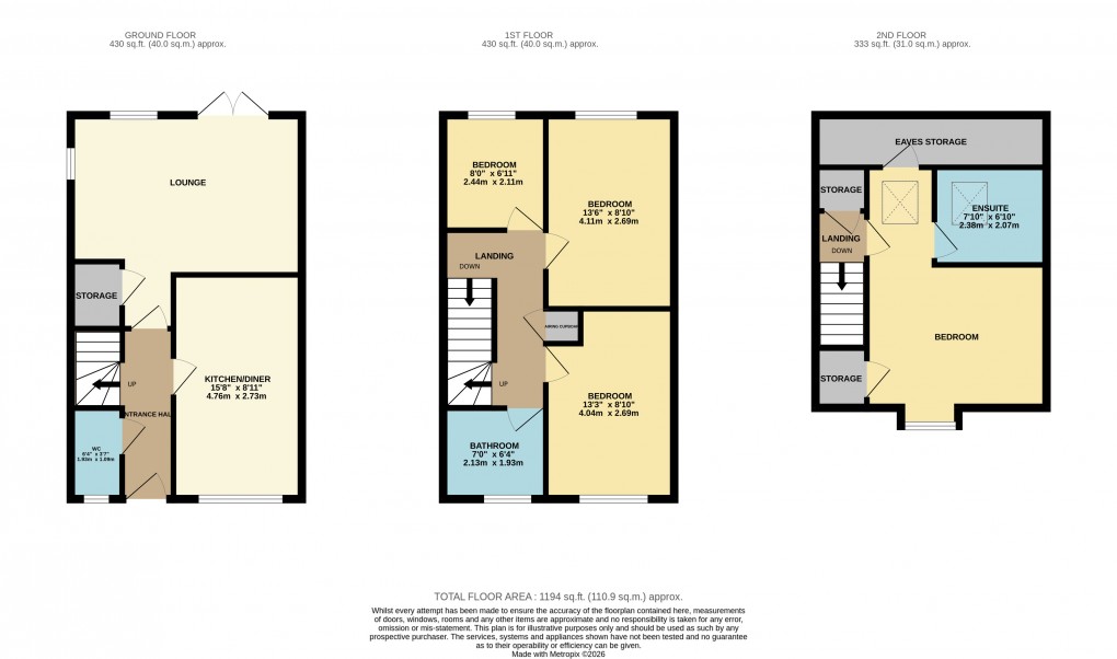 Floorplan for Houghton Regis, Dunstable, Bedfordshire