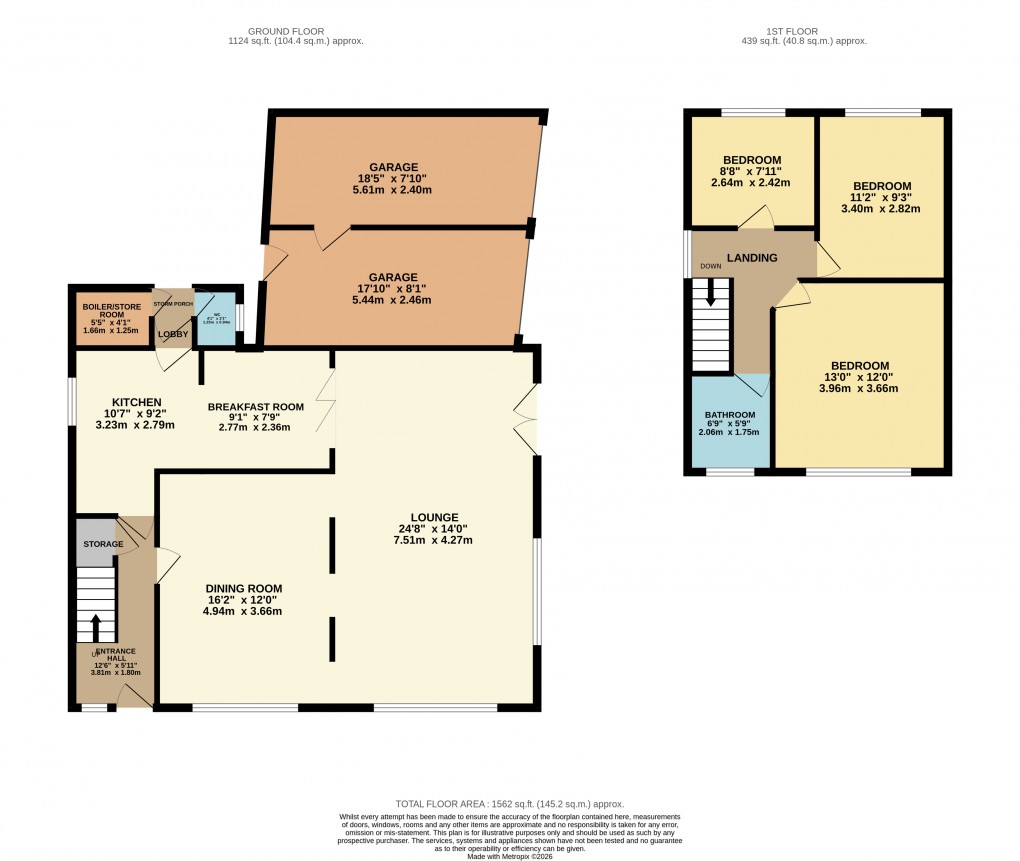 Floorplan for Houghton Regis, Dunstable, Bedfordshire