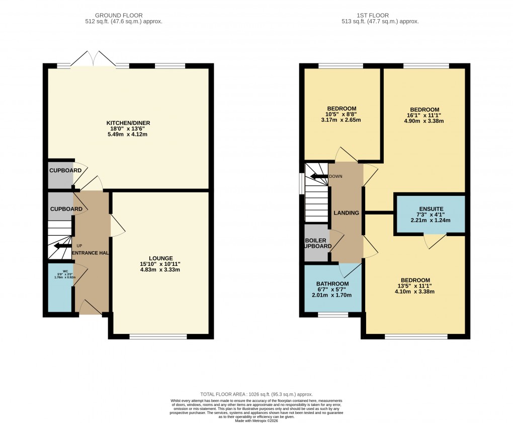 Floorplan for Caddington, Luton, Bedfordshire