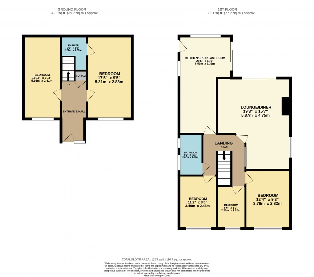 Floorplan for Dunstable, Bedfordshire