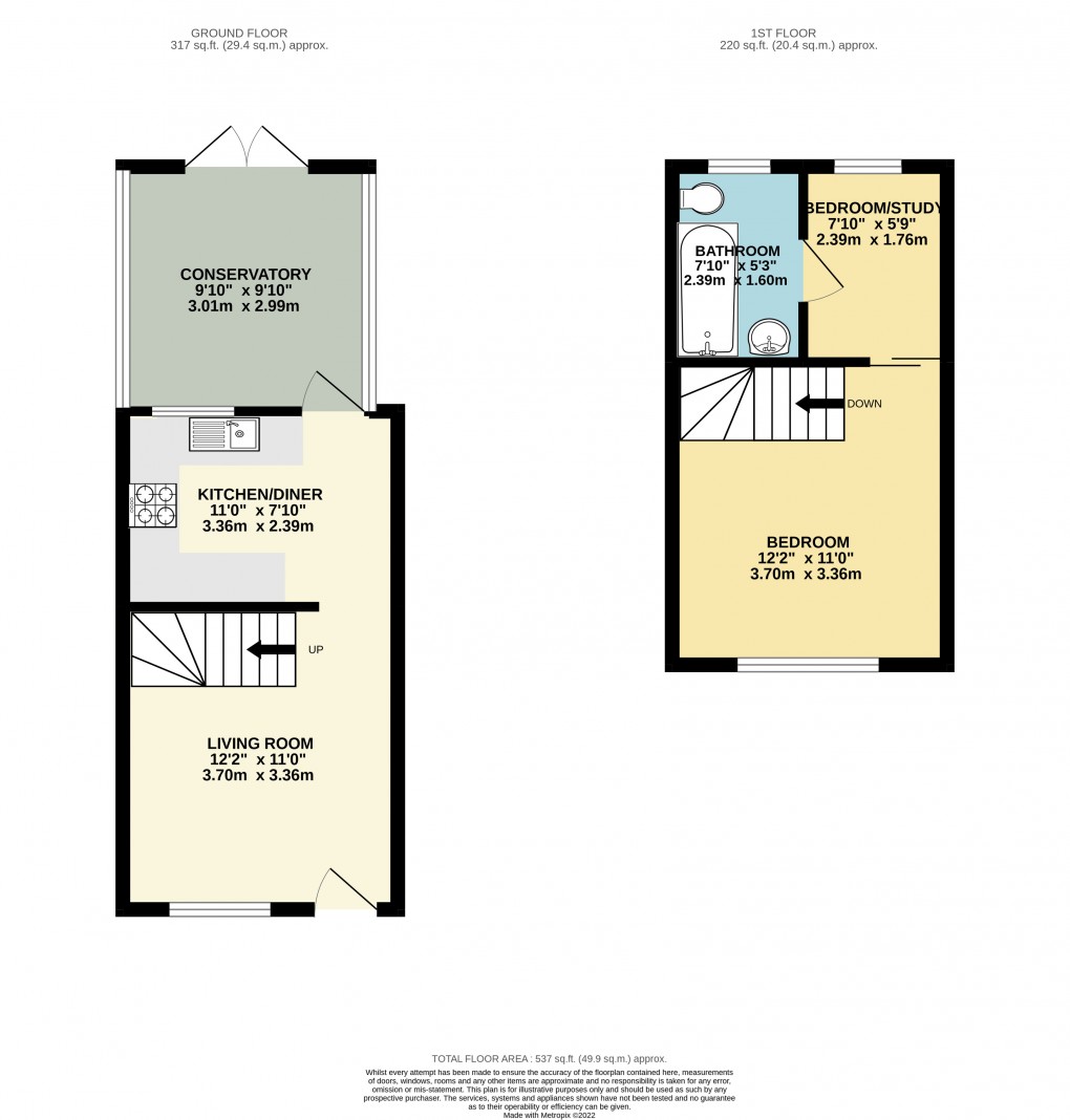 Floorplan for Walnut Tree, Buckinghamshire