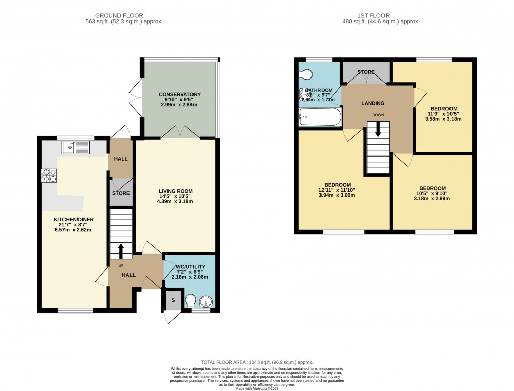 Floorplan for Bradville, Milton Keynes, Buckinghamshire