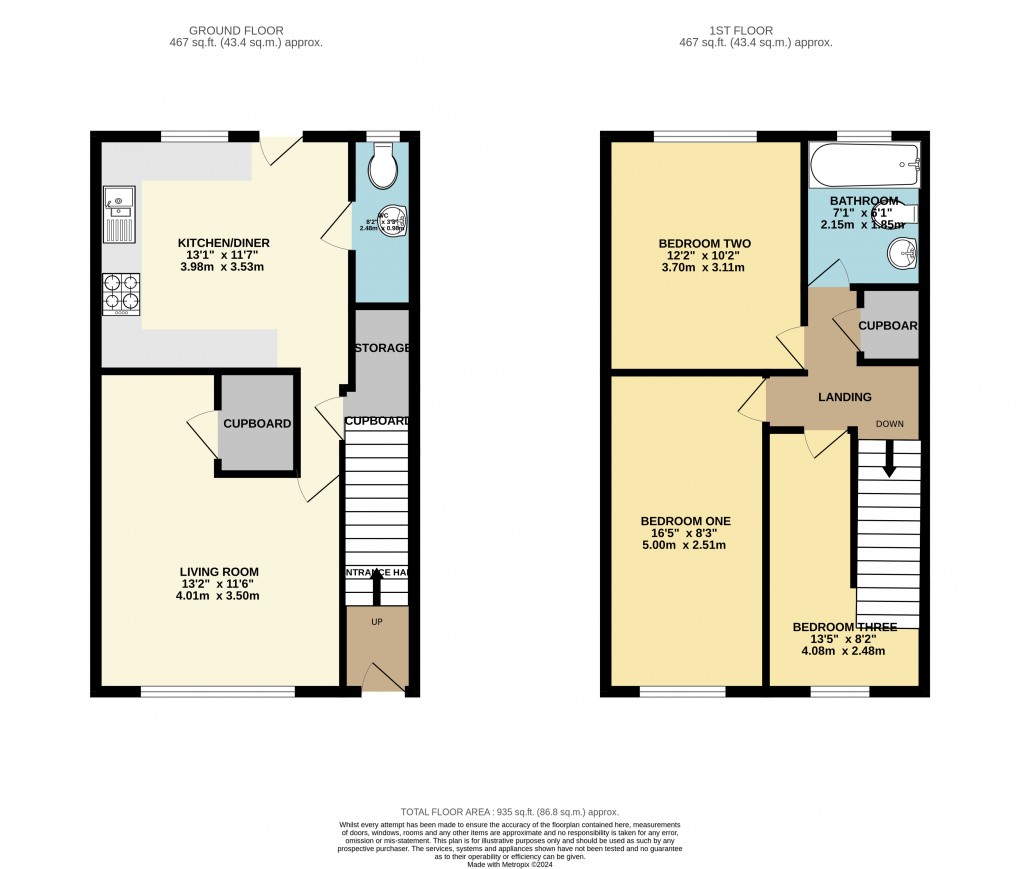Floorplan for Netherfield, Milton Keynes, Buckinghamshire