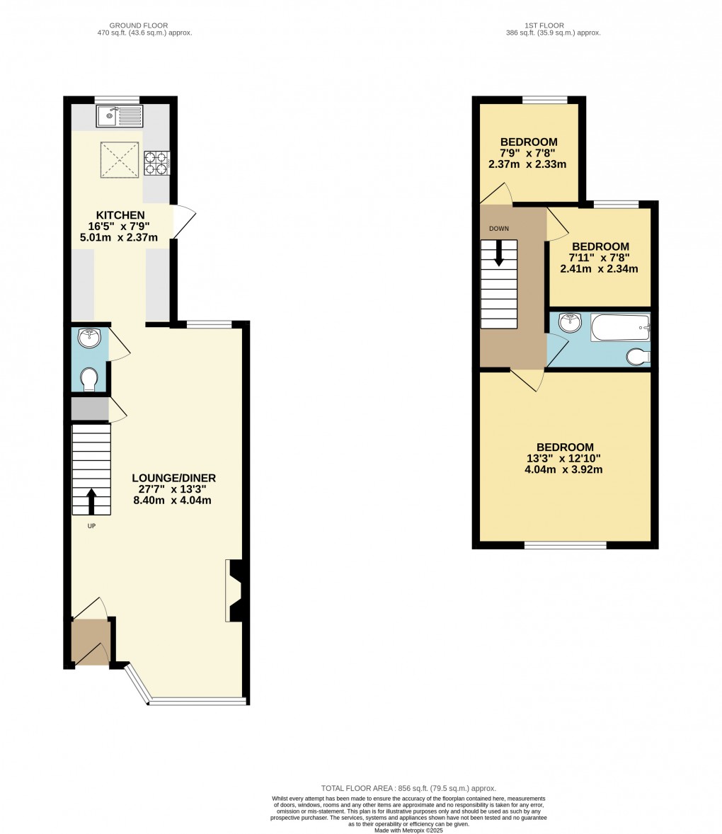 Floorplan for Bradville, Milton Keynes, Buckinghamshire