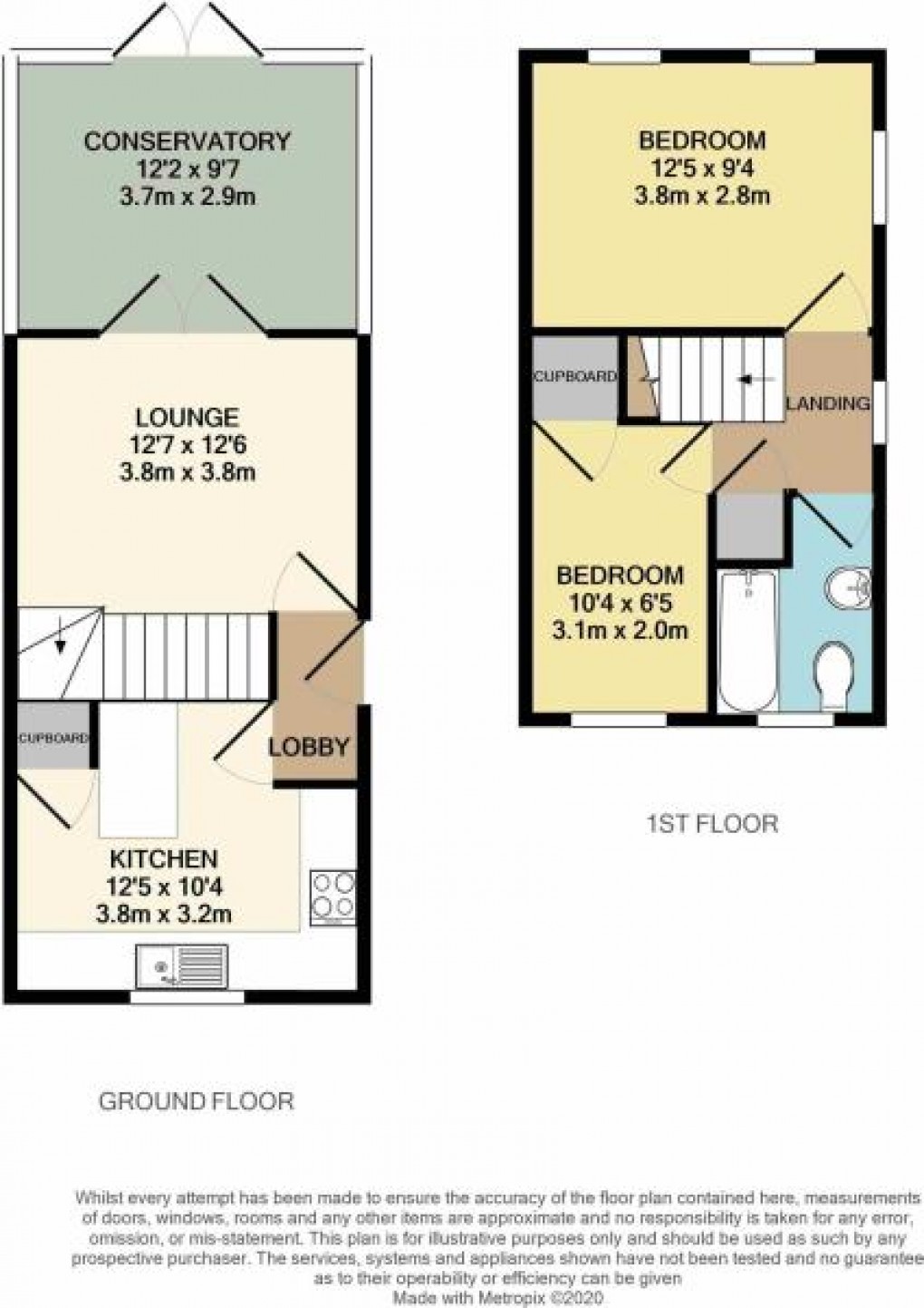 Floorplan for Lesbury Close, Luton, Bedforshire