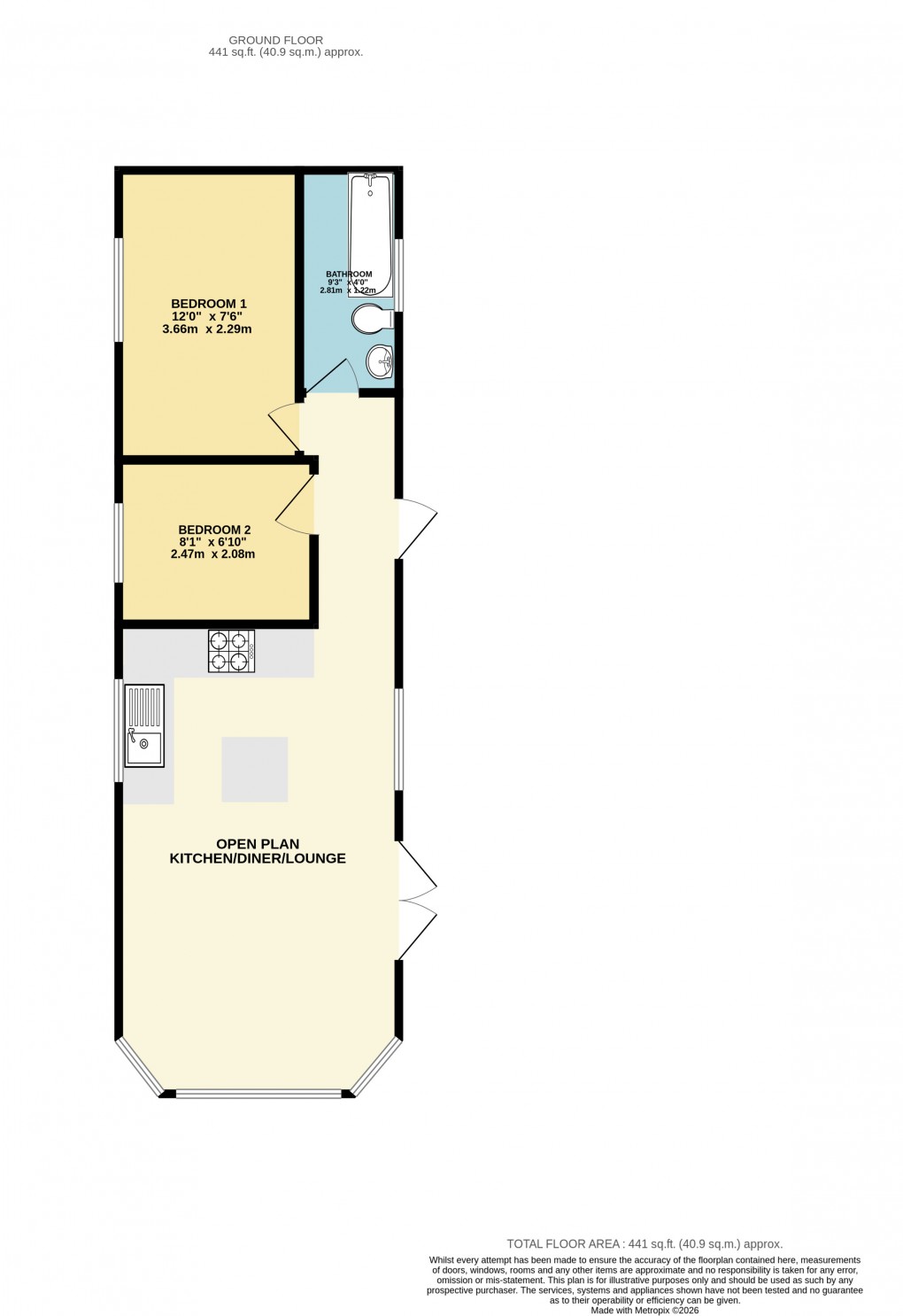 Floorplan for St. Thomas's Road, Luton, Bedfordshire